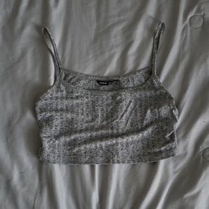 SHEIN Heathered Gray Crop Top